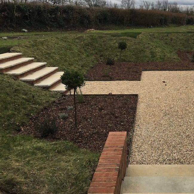 newly laid wildflower garden